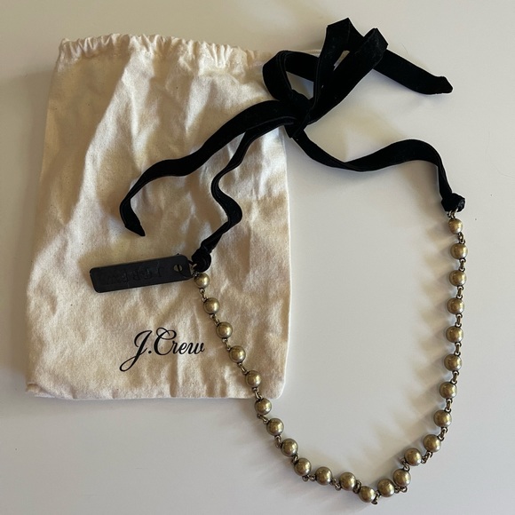 NWT J. Crew Velvet Grosgrain Crystal Necklace - Picture 3 of 3